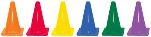 6" Colored Traffic Cones - Set of 6