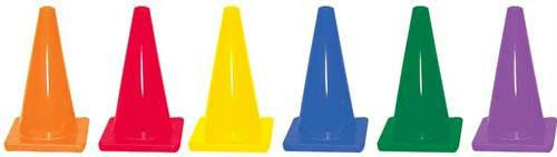 12" Colored Traffic Cones - Set of 6
