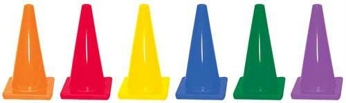 18" Colored Traffic Cones - Set of 6