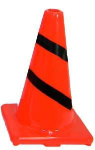 12" Striped Traffic Cone