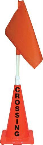 Orange Cone w- Orange Flag (Crossing)(Lighted)