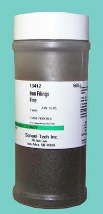 Iron filings, in shaker bottle for magnetism demonstration - 500g