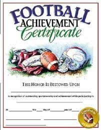 Football Certificate