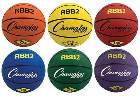 Set of 6 Colored Basketballs - Jr. Size