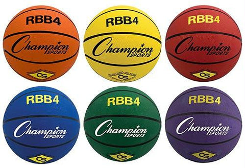 Set of 6 Colored Basketballs - Intermediate Size