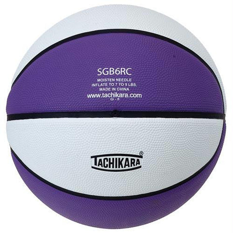 Tachikara Rubber Basketball (Intermediate) (Purple-White)