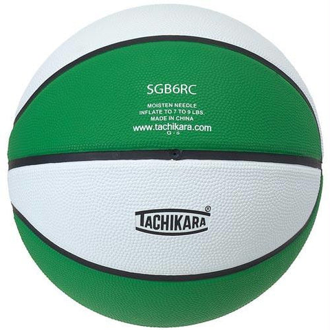 Tachikara Rubber Basketball (Intermediate) (Green-White)