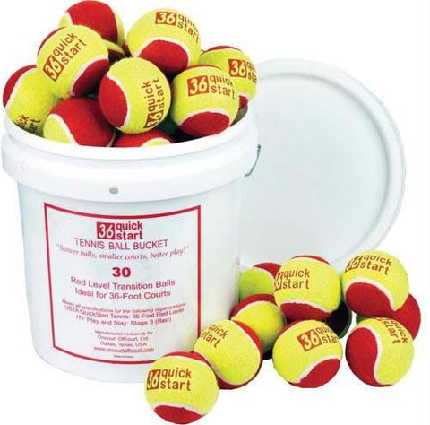 Quick Start 36 Tennis Balls (Bucket or 30 Balls)