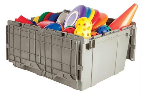 Premium Heavy-Duty Attached Lid Containers - Grey