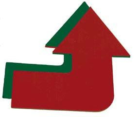 Jumbo Curved Poly Arrow (red-green)