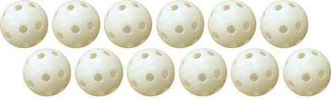 1 Dozen Poly Golf Balls w- holes - White