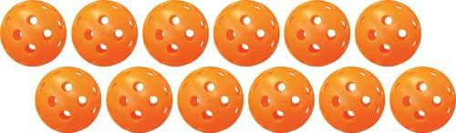 1 Dozen Poly Golf Balls w- holes - Orange