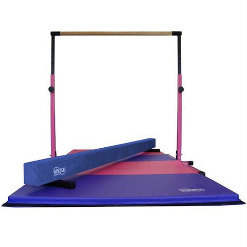 Adj Pink Horiz. Bar, 8' Purple Beam & 8' Pink-Purple Mat