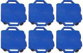 12" Blue Connect-A-Scooters (nylon casters) - Set of 6