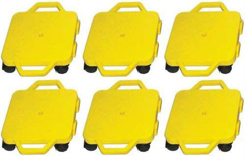 12" Yellow Connect-A-Scooters (nylon casters) - Set of 6