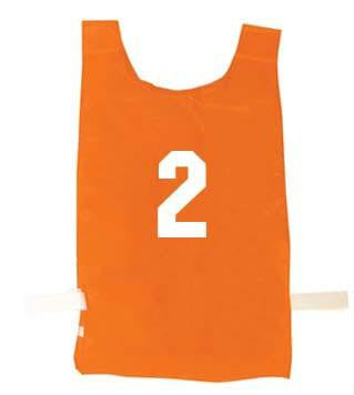 Nylon Numbered Pinnies - Orange (1-12)