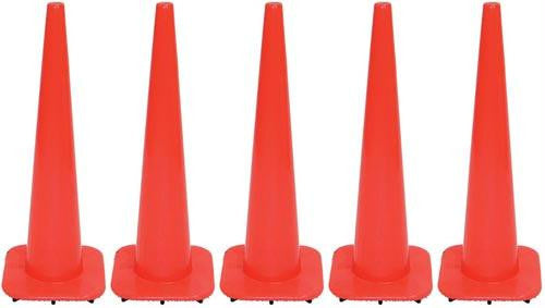 36" Orange Heavyweight Cones - Set of 5