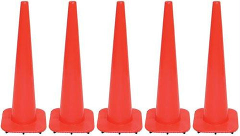 36" Orange Heavyweight Cones - Set of 5