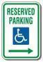 12" x 18" Sign - Handicap Reserved Parking (Right Arrow) (Reflective)