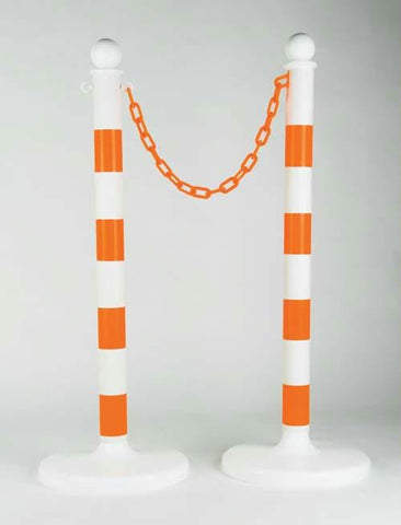 2.5" x 40" Fluorescent Orange Striped Stanchion