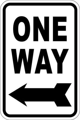 12" x 18" Sign - One Way (Left Arrow)