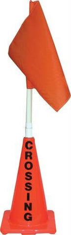 Orange Cone w- Orange Flag (Crossing)(Lighted)