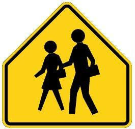 30" x 30" Aluminum Sign - School Advance (Yellow)