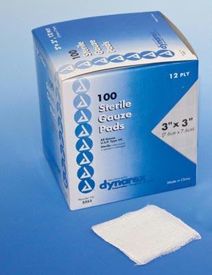 Gauze - 3" x 3" Pads (Box of 100)